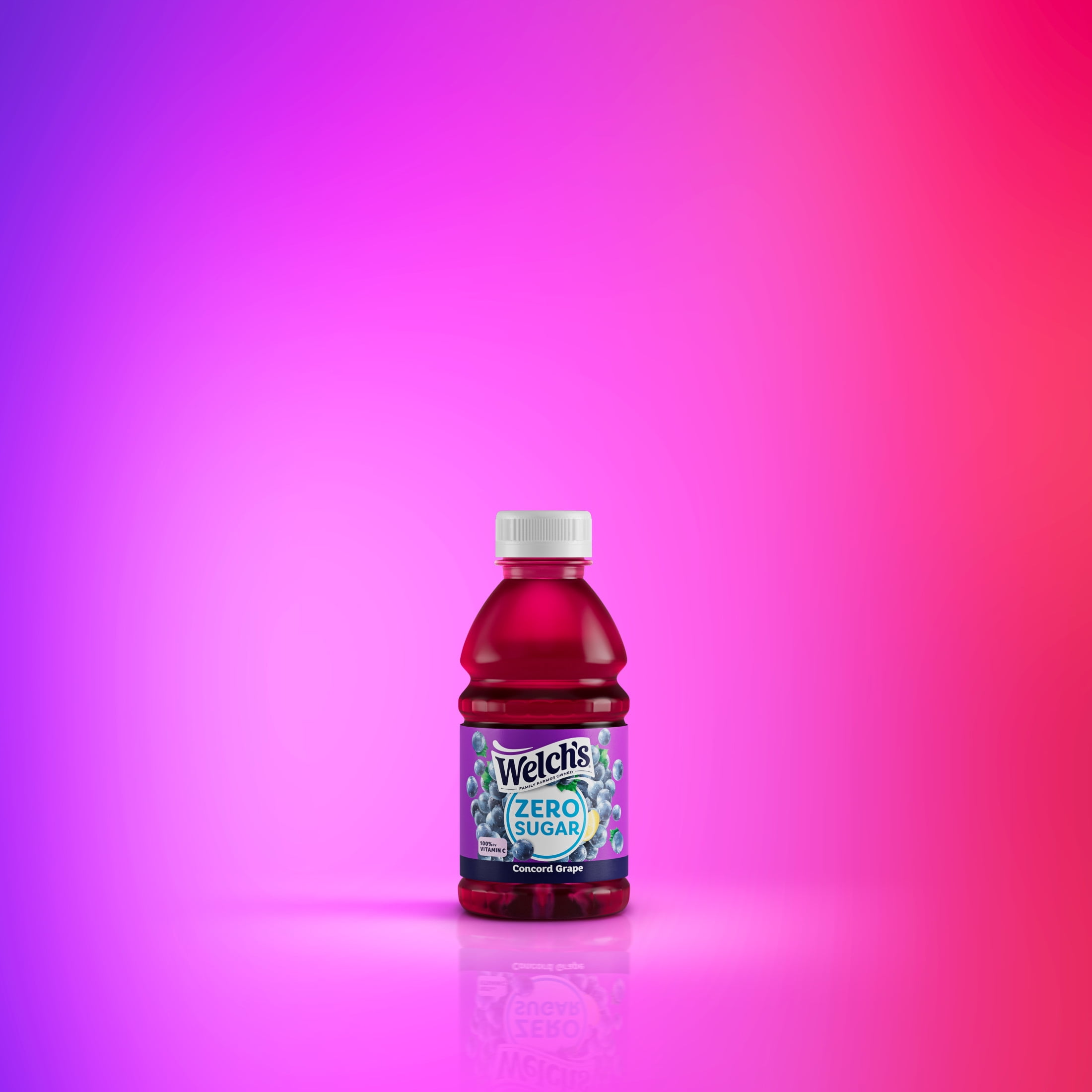 (4 pack) Welch's Concord Grape Zero Sugar Drink, 10 fl oz Bottle