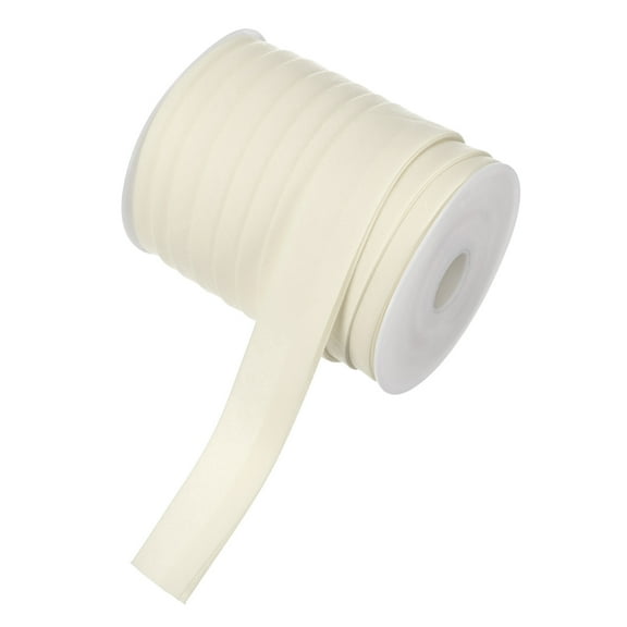 Uxcell Double Fold Bias Tape 1" 25 Yards for Sewing/Seaming/DIY Beige White