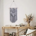 thumbnail image 6 of Xloro Handwoven Cotton Rope Wall Hanging Tapestry with Tassel Leaves Design Boho Macrame Wall Art for Living Room Bedroom Apartment and Room Decoration (1Pc 13.77"x23.62"), 6 of 7