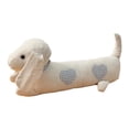 thumbnail image 3 of Tope de puerta con forma de perro con peso, escultura decorativa de tela con peso, juguete de peluche para corazón azul, 3 of 7
