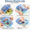 thumbnail image 4 of [Lot de 12] Couvercles en Silicone Extensibles 6 Ronds Transparents 6 Rectangles Bleus, Couvercles Magiques Réutilisables pour Bols, Tasses, Canettes, s'Adaptent à Différentes Tailles et Formes de Conteneurs, Lavables au Lave-Vaisselle et Congélateur, 4 of 8