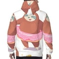 thumbnail image 7 of Wukai Sloth with Donuts1 Print Men Hoodies Fleece Sweatshirts Long Sleeve Sweaters Pullover Fall Outfits Winter Clothes-XX-Large, 7 of 7