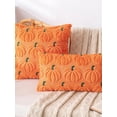 thumbnail image 5 of Pumpkin Fall Decorative Throw Pillow Covers 18"x18",Set of 1 Orange Green Soft Pillow Covers for Autumn Harvest, Fluffy Plush Accent Pillow Cases for Farmhouse Halloween Decor, 5 of 8