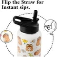 thumbnail image 4 of Capybara Water Bottle 18oz Cute Kawaii Thermos Insulated Sports Bottles Cup with Handle and Flip Straw Capybara Gifts Stuff for Kids Girls Women, 4 of 6