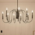thumbnail image 5 of Kichler Karthe 42" Wide 9-Light Black Traditional Bent Arm Chandelier, 5 of 12