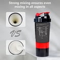 thumbnail image 5 of XTK Botella coctelera de 16 onzas con bola de mezcla, botella de agua deportiva portátil, a prueba de fugas, taza de gimnasio para mezclas de proteínas con almacenamiento y organizador de pastillas, i, 5 of 5