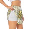 thumbnail image 2 of Bixox Women's Daisies And Wildflowers pattern 2 in 1 Running Shorts - Lightweight Athletic Workout Gym Yoga Shorts Liner with Pockets - Medium, 2 of 5