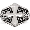 thumbnail image 4 of Stainless Steel Antiqued Polished And Textured Cross Ring (Size 11) Made In China sr458-11, 4 of 5