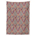 thumbnail image 3 of Ambesonne Tribal Tablecloth Rectangular Table Cover, Diagonal Ethno Pattern, 60"x84", Purple and Teal, 3 of 4