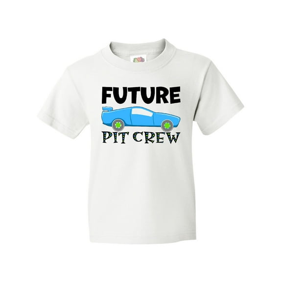 Inktastic Future Pit Crew Blue Race Car Youth T-Shirt