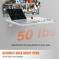 thumbnail image 3 of KFFKFF Foldable Table Attached to Wall, Dimensions 23.62" x 15.75", Wall Hanging Drop Leaf Table, Suspended Desk with Iron Support, Collapsible Desk for Compact Areas, Bar, Color White, 3 of 9