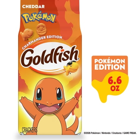 Goldfish Pokémon Charmander Edition Cheddar Cheese Baked Snack Crackers, 6.6 oz Bag