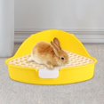 thumbnail image 4 of Triangle Rabbit Pet Pan Toilet for Bunny Rabbit Cage Accessories Yellow, 4 of 7