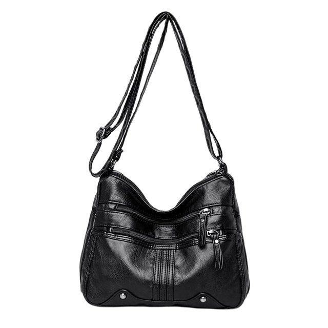 Bolso de hombro suave para mujer, bolso con correa ajustable, bolso para axilas de múltiples capas para negro Yuyangstore Bolsas de hombro