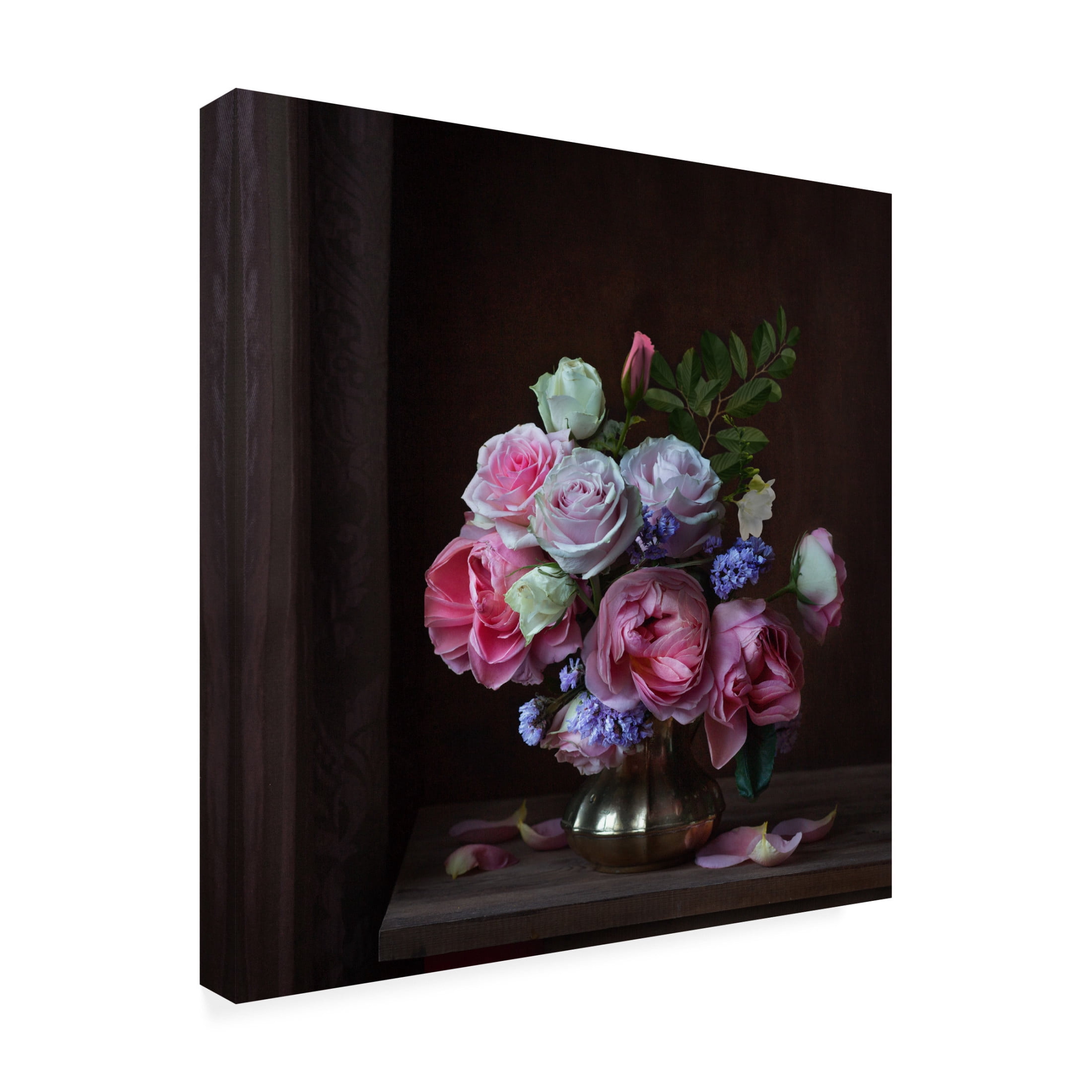 Canvas Wall Art - Alina Lankina 'Arranged Floral' Wall Art for Living Room, Bedroom, or Office Décor by Trademark Fine Art - 18 x 18 Inches