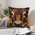 thumbnail image 6 of Xecao Sunflower Butterfly Cow Print Soft Velvet Decorative Throw Pillow Covers, Square Cushion Cases for Bed, Sofa, Living Room, Car, and Indoor Outdoor Use-20"x20", 6 of 8
