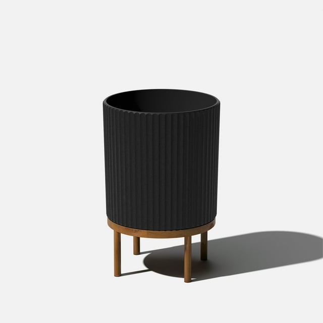 Veradek Mason Series Raised Demi 16" Planter with Stand - 2 Pack Black/Brown