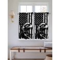thumbnail image 6 of Tier Curtains 45 Inches Long, American Flag Window Treatment Curtain Drapes, Black US Flag Eagle Small Curtain Drapes for Bathroom Laundry Room, 27.5"x45", 2 Panels, 6 of 7