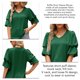 thumbnail image 3 of Blusa de manga corta con volantes para mujer, cuello en V, manga abombada, blusa lisa, Tops holgados para citas en el trabajo, 3 of 6