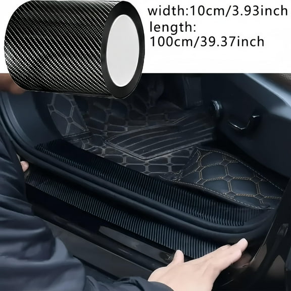 Car Door Edge Guards Door Sill Protector 5D Carbon Fiber Car Wrap Film Vinyl Automotive Wrap Film Car Door Sill Protection Film Anti-Collision Fits for Most Car（3.94*39.37inch）