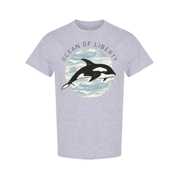 Hand Drawn Orca Liberty T-Shirt Men -Image by Shutterstock, Male 3X-Large