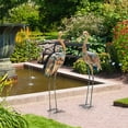 thumbnail image 4 of Costway 2-Piece Metal Crane Garden Statue Sculpture Set Outdoor Yard Lawn Decoration, 4 of 10