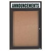 Aarco Products DCC3624RHIBA 1-Door Illuminated Enclosed Bulletin Board with Header - Bronze Anodized