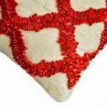 thumbnail image 2 of The HomeCentric Euro Pillow Shams, Red Pack of 2, 26x26 inch (65x65 cm) Euro Sham, Linen Geometric & Ribbon Embroidery Throw Pillows For Couch, Geometric Pattern Modern Style Easter - Red Quilling, 2 of 3