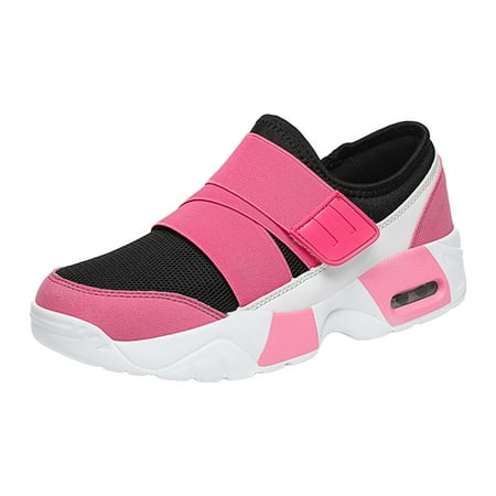 Fauean Sneakers for Women Ladies Thick Bottom Casual Shoes Mesh Fashion Slip on Sneakers Pink Size 39