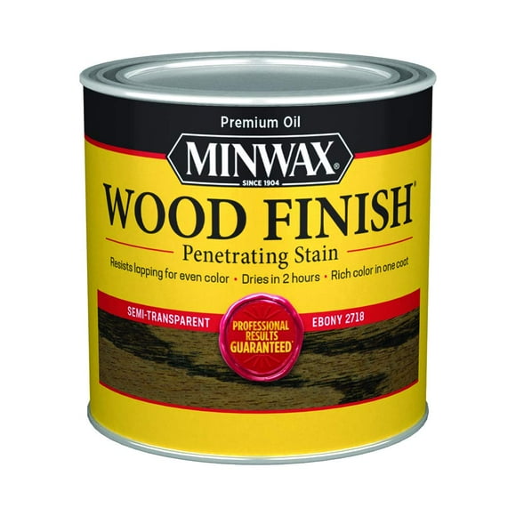 1/2 pt Minwax 22718 Ebony Wood Finish Oil-Based Wood Stain