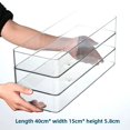 thumbnail image 2 of Caja de almacenamiento rectangular larga de acrílico transparente, organizador de escritorio para cosméticos, papelería, bolígrafos, utensilios de cocina, palillos, 2 of 5