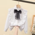 thumbnail image 5 of Bixock Toddler Girls Long Sleeve Shirts Lapel Collar Button Down Casual Tops for Girls School Uniforms Dressy T Shirts, 5 of 6