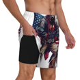 thumbnail image 2 of Balery Cool Patriotic Buffalo Cowboy Mens Swim Trunks Swim Shorts for Men Quick Dry Inseam Beach Shorts with Compression Liner Pocket-Small, 2 of 9
