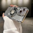 thumbnail image 6 of for iPhone 16 Magnetic Kickstand Case, [Compatible with Magsafe] Bling Glitter Diamond Rhinestone Ring Holder Camera Lens Protector Girly Woman Cute Phone Cover for iPhone 16 6.1" (Silver), 6 of 7