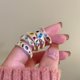 thumbnail image 4 of Anillo de amor de circonita de color metálico irregular para mujer, diseño de nicho, anillo de apertura ajustable para dedo, 4 of 6