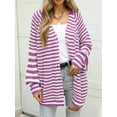 thumbnail image 4 of Women's V Neck Button Down Long Sleeve Cable Knit Cardigan Sweaters Outerwear Tops, 4 of 7