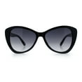 thumbnail image 4 of Womens Oversized Cat Eye Minimal Plastic Retro Diva Sunglasses Black - Smoke, 4 of 7
