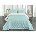 thumbnail image 3 of Ambesonne Aqua Quilted Bedspread Set 3 Pcs, Swirled Waves Ocean Theme, Queen Size, Pale Blue White, 3 of 5