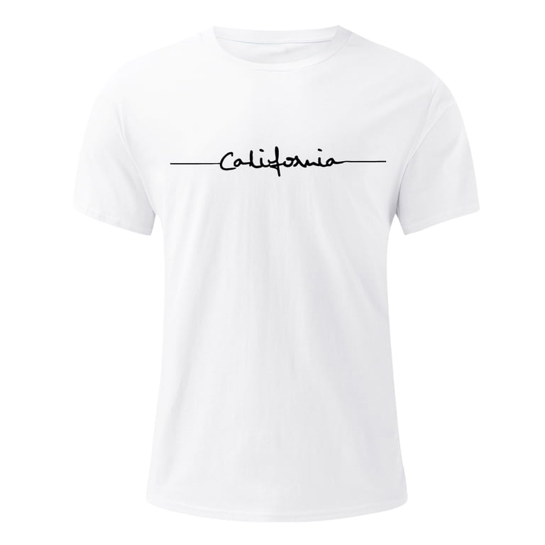 California Graphic Tees for Men Summer Casual Fashion Short Sleeve