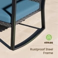 thumbnail image 4 of Rocking Patio Bistro Sets - All-Weather - 3 Piece Rattan Conversation Furniture Set, Wicker Outdoor Front Porch Chair for Balcony, Porch, Garden, Backyard, Poolside,Blue, 4 of 8