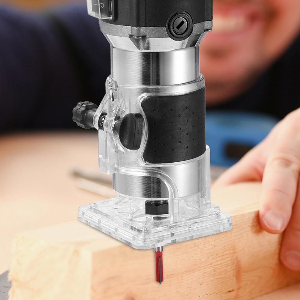6-Speed Adjustable Compact Wood Router - Powerful 800W Electric Palm Trimmer With Precise Depth Control For Woodworking And DIY Projects:Home & Garden