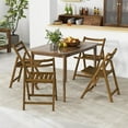 thumbnail image 2 of Costway Folding Dining Chair Set of 4 with Rubber Wood Frame Slatted Seat Curved Backrest, 2 of 8