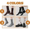 thumbnail image 6 of Womens Crew Socks over Dress Cute Star Pattern Cotton White Black Fashion Socks 8pack (Size5-9), 6 of 7