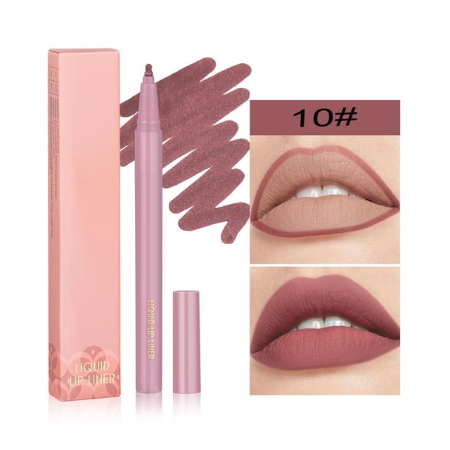 Aursykel Matte Liquid Lipliner 0.6ml Non Stick Cup Long Lasting 24 Hour Waterproof Lip Glaze High Color Rendering Easy to Apply for Office Dating Shopping and Everyday Use