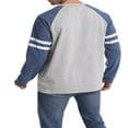 thumbnail image 4 of T-Shirts Raglan à Manches Longues pour Hommes, Chandail en Molleton Décontracté à Col Rond, Pull Ample, Chemises Athlétiques Rouge Noir S, 4 of 5