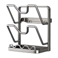 thumbnail image 2 of Multifunctional Kitchen Organizer Rack for Pot Lids, Utensils, and Cutting Boards with U-Shaped Slots, Durable Stainless Steel Countertop Storage Shelf, Space-Saving Design, 2 of 5