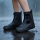 thumbnail image 4 of Unisex Rain Shoe Covers Thickened NonSlip Reusable Waterproof OvershoesPortable WearResistant Rain Boot Covers For Men Women Outdoor WalkingCycling, 4 of 9