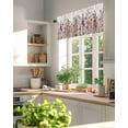thumbnail image 3 of Colorful Flower Valances for Windows Floral Farmhouse Garden Beige Texture Valance Rod Pocket Light Filtering Short Window Treatments Curtains for Kitchen Bathroom Living Room Bedroom, 42 x 18 Inch, 3 of 7
