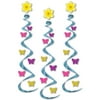 Club Pack of 12 Springtime Sunflower and Butterfly Whirl Decorations 30"