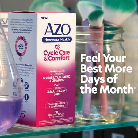 Azo Cycle Care & Comfort, Balance Hormonal Health, Caplets, 30 Ct